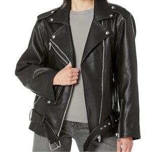 Blank NYC Black Leather Moto Jacket
